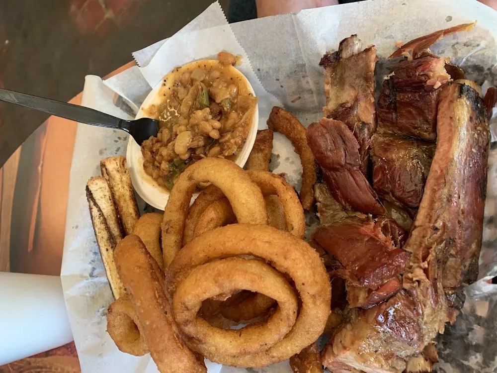 BBQ Ribs Onion Rings Beans Texas Toast 9 99 Special