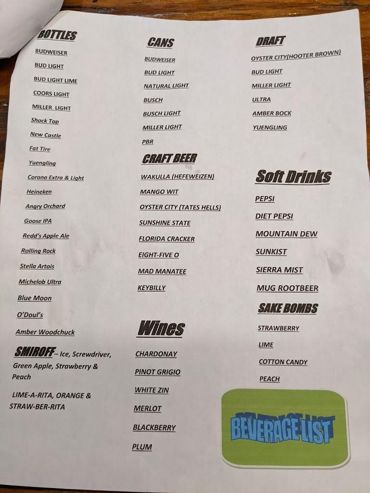Ouzts' Too Oyster Bar & Grill Menu image 3